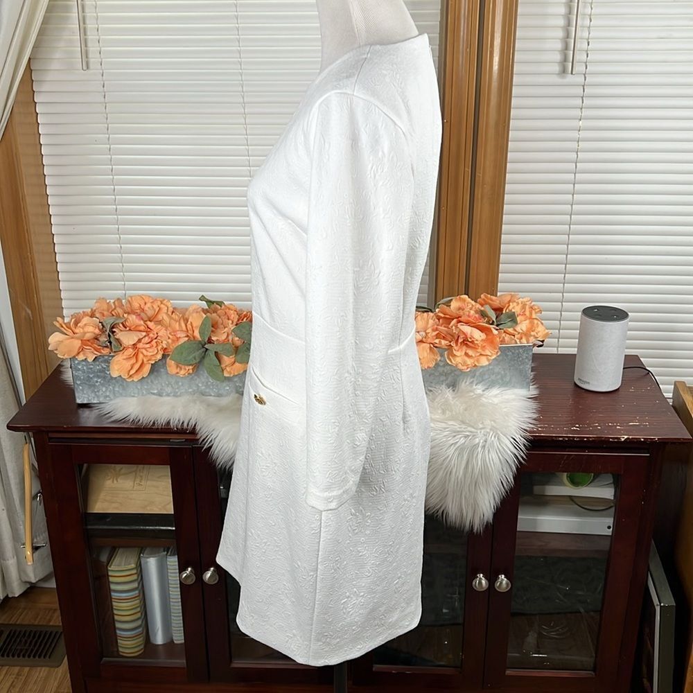 Veronica Beard Channing Jacquard Sheath Dress White Size Large - Picture 5 of 10